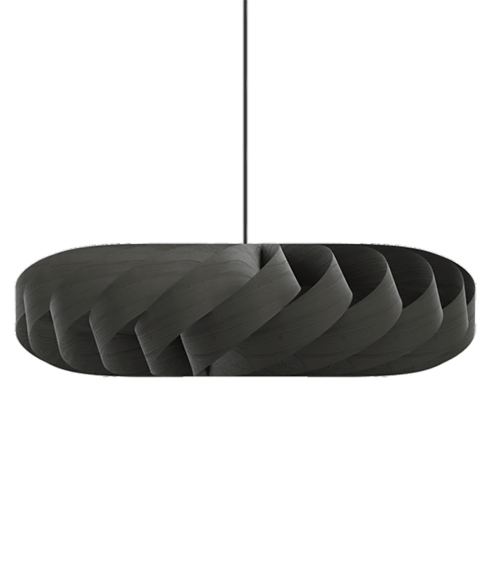 TR5 hanglamp, berk/zwart, 100 x 30 cm