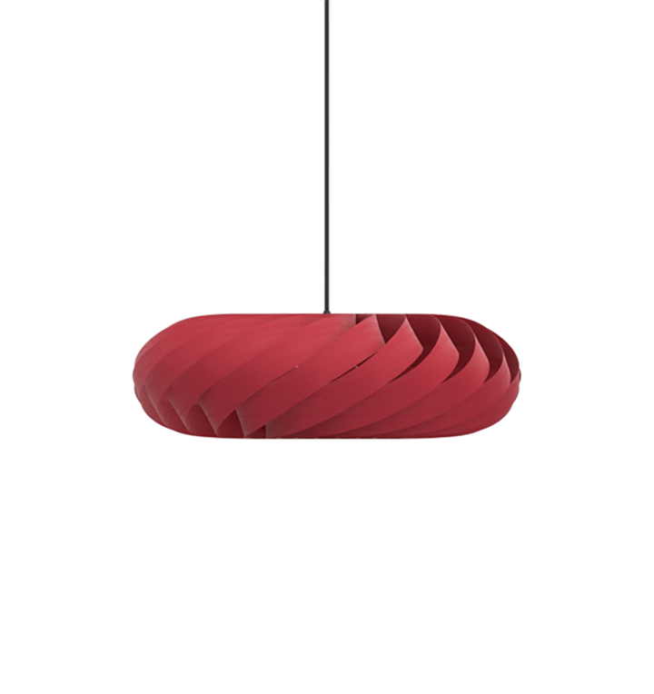 TR5 hanglamp, berk/rood, 60 x 20 cm