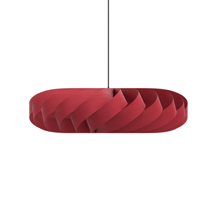 TR5 hanglamp, berk/rood, 80 x 22 cm