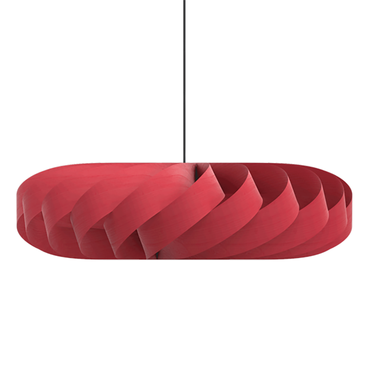 TR5 hanglamp, berk/rood, 100 x 30 cm