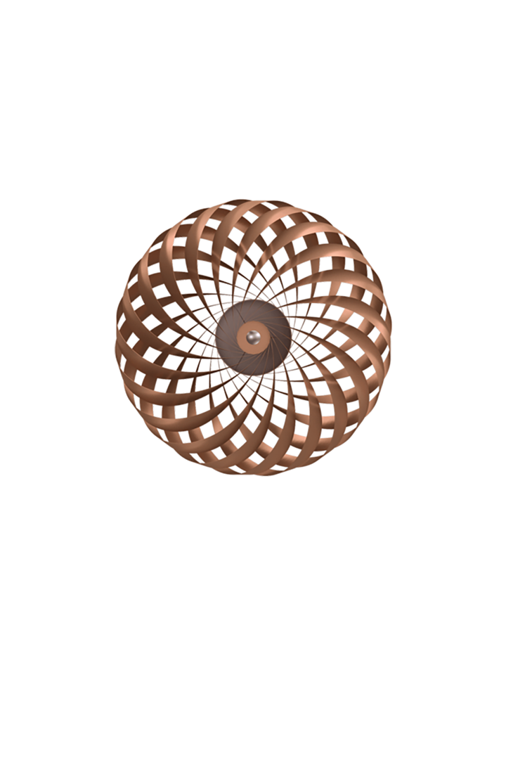 TR5 wandlamp, geborsteld alu/koper, 60 x 20 cm