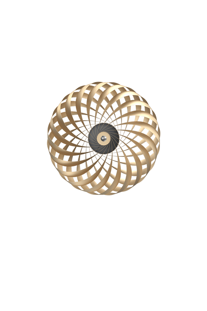 TR5 wandlamp, geborsteld alu/goud, 60 x 20 cm