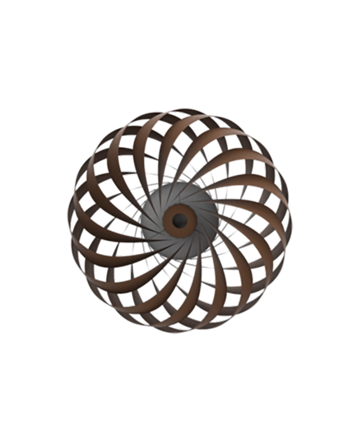 TR5 wandlamp, berk/bruin, 40 x 18 cm