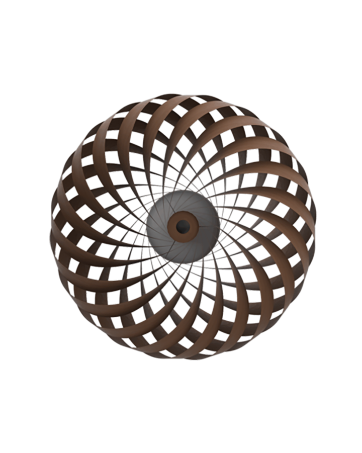 TR5 wandlamp, berk/bruin, 60 x 20 cm