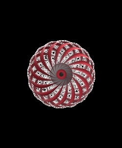 TR5 wandlamp, berk/rood, 40 x 18 cm