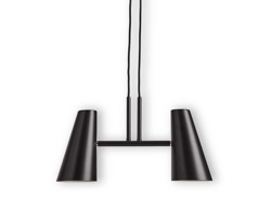 Cono hanglamp met twee kappen, zwart