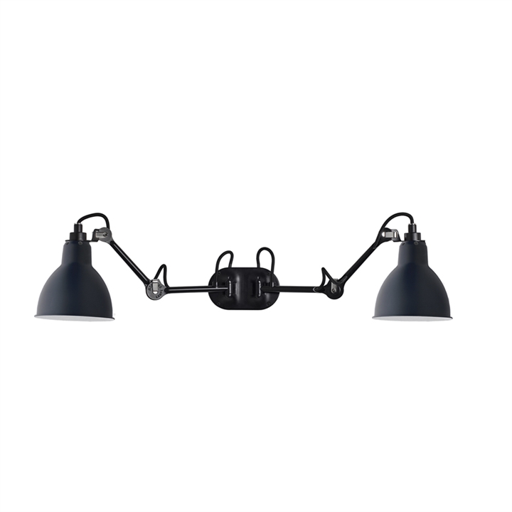 Lampe Gras No 204 Double wandlamp, zwart/blauw