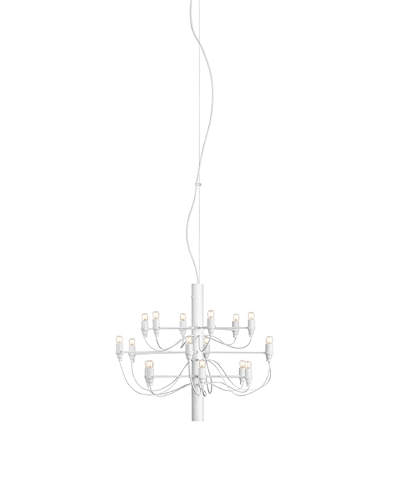 2097/18 kroonluchter LED met heldere lampen, mat wit