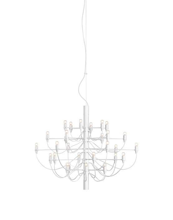 2097/30 kroonluchter LED met heldere lampen, mat wit