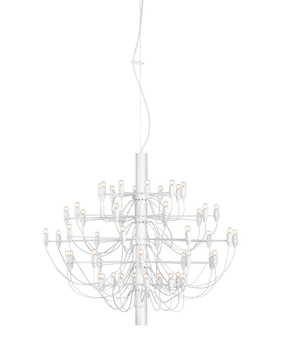 2097/50 kroonluchter LED met heldere lampen, mat wit