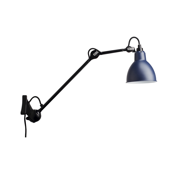 Lampe Gras No 222 wandlamp, zwart/blauw