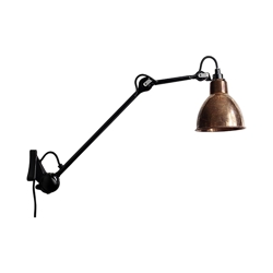 Lampe Gras No 222 wandlamp, zwart/ruw koper