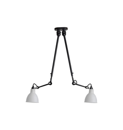 Lampe Gras No 302 Double plafondlamp, zwart/polycarbonaat