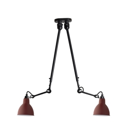 Lampe Gras No 302 Double plafondlamp, zwart/rood