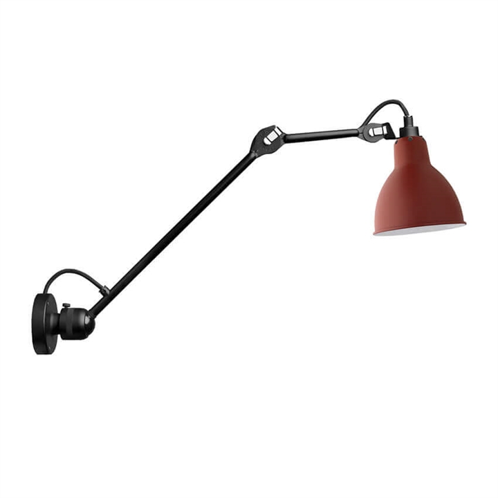 Lampe Gras No 304 L40 wandlamp, zwart/rood