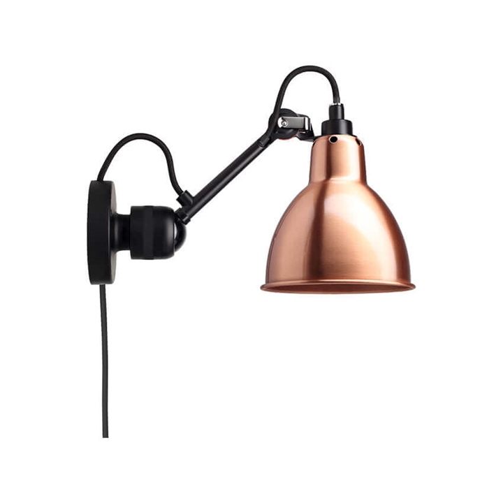 Lampe Gras No 304CA wandlamp, zwart/koper