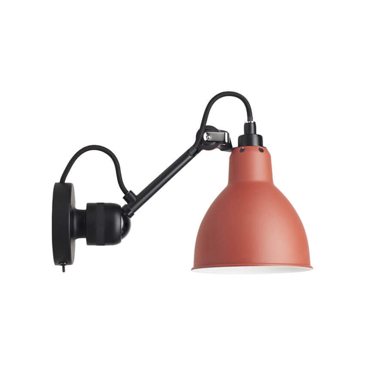 Lampe Gras No 304SW wandlamp, zwart/rood
