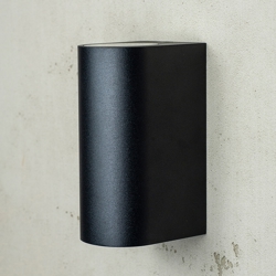 Læsø buiten up/down wandlamp, zwart