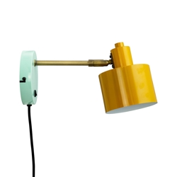 Ocean wandlamp, kerrie/messing/turkoois