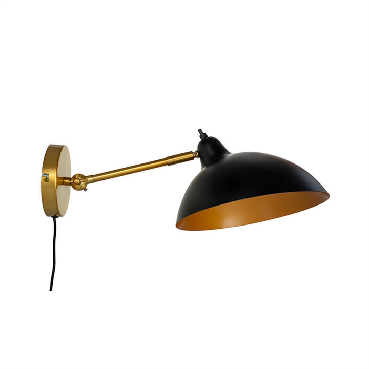 Futura wandlamp, zwart/messing