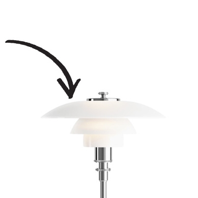 PH 2/1 glazen bovenscherm voor tafellamp, wandlamp en kroonluchter