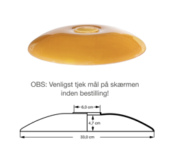 PH 3½-3 tussenkap, amberkleurig glas