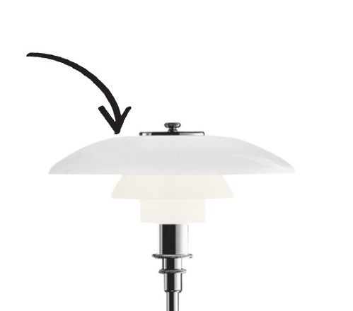 PH 3/2 glazen bovenscherm voor tafellamp en wandlamp