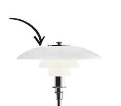 PH 3/2 glazen bovenscherm voor tafellamp en wandlamp
