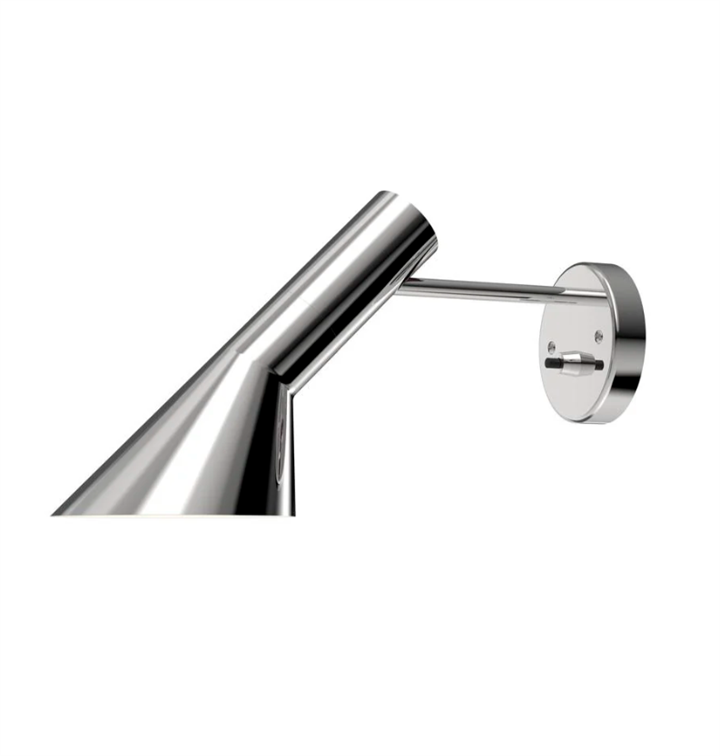 AJ wandlamp m/schakelaar, gepolijst staal