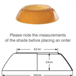 PH 2/1 onderscherm, amberkleurig glas