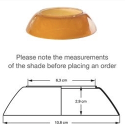 PH 2/1 onderscherm, amberkleurig glas