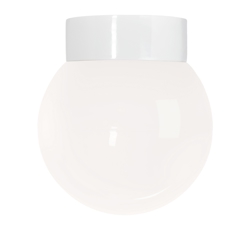 Classic Globe 200 plafondlamp / wandlamp IP44, wit/glanzend opaal