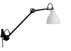 Lampe Gras No 222 wandlamp, zwart/polycarbonaat