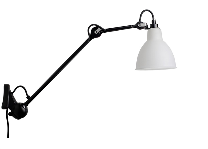 Lampe Gras No 222 wandlamp, zwart/polycarbonaat