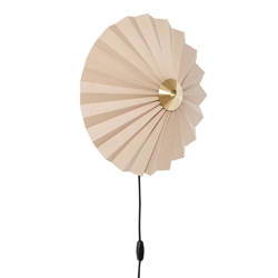 Pliss wandlamp, zand/messing