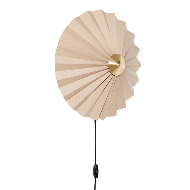 Pliss wandlamp, zand/messing