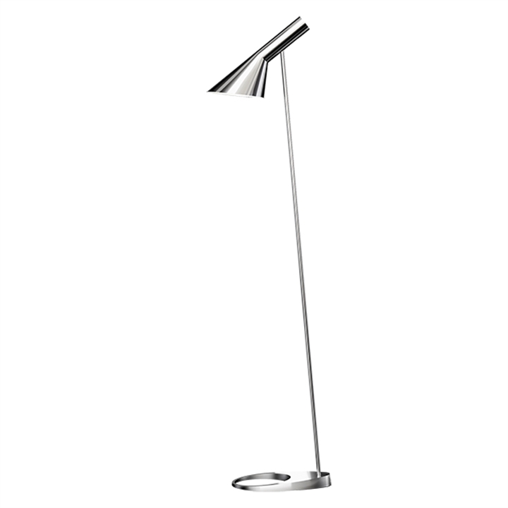 AJ vloerlamp, gepolijst staal
