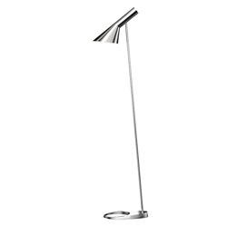 AJ vloerlamp, gepolijst staal