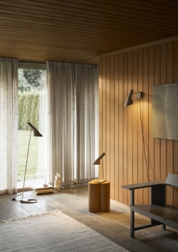 AJ wandlamp met snoer, grijs/messing