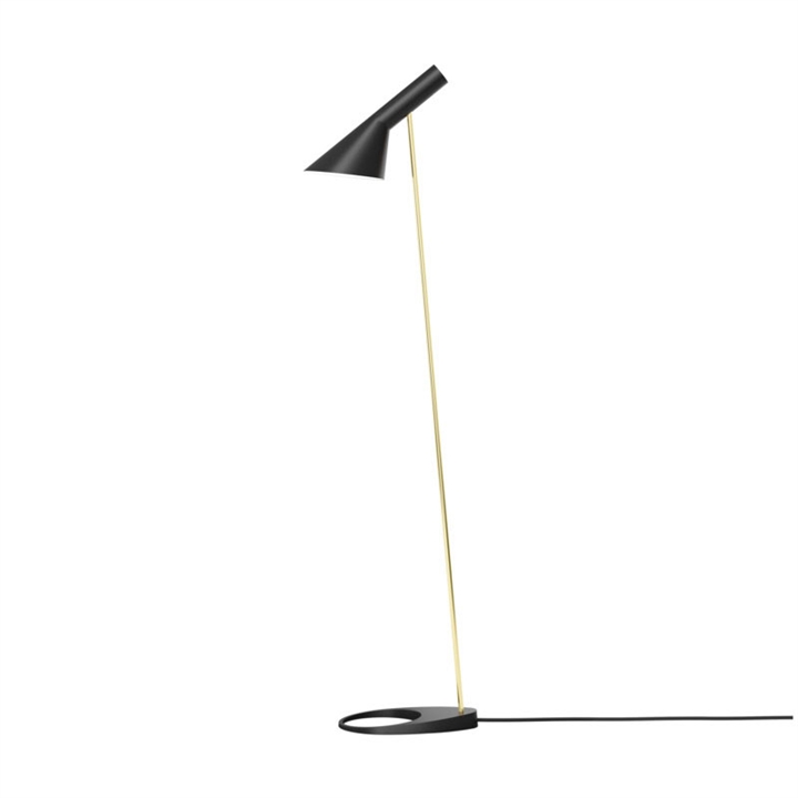 AJ vloerlamp, zwart/messing