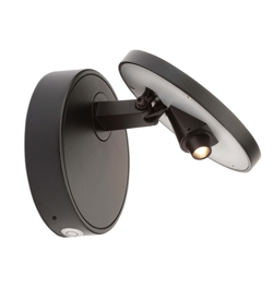 DOT W120 wandlamp met dimmer, zwart/zwart