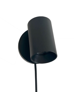 SpotOn1 Circle Wall m/schakelaar wandlamp/spot, zwart