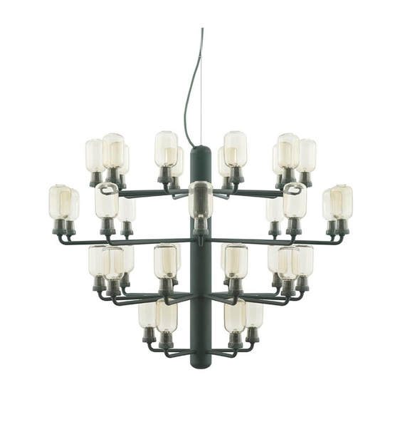 Amp Kroonluchter - Groot, Goud/Groen marmer