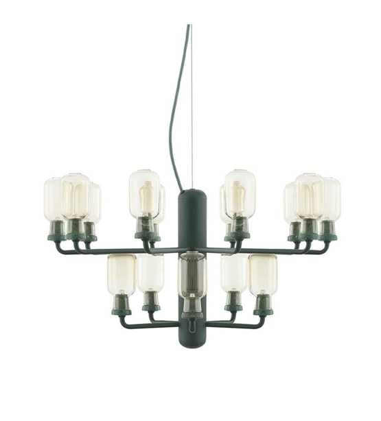 Amp Kroonluchter - Klein, Goud/Groen marmer