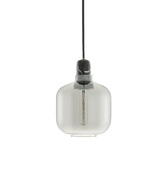 Amp hanglamp - Klein, Smoke/Zwart marmer