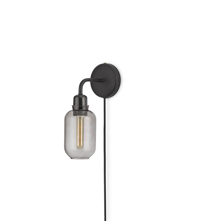 Amp wandlamp - Smoke/Zwart marmer
