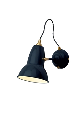 Original 1227 wandlamp, messing/blauw