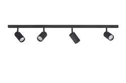 DESIGNLINE railsysteem-set 2 meter m/4 Tube spots, zwart
