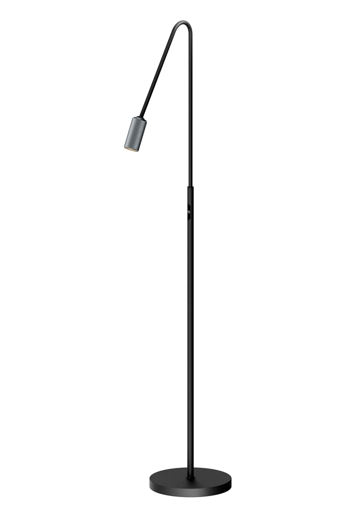 Decor F1 vloerlamp, zwart/alu