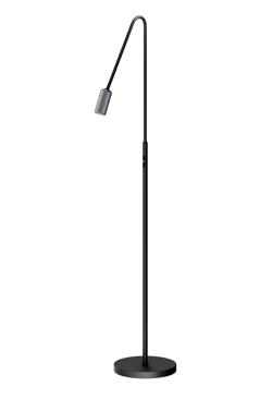 Decor F1 vloerlamp, zwart/alu